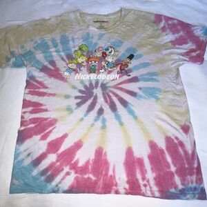 Nickelodeon Men’s Blue Tie-Dye Graphic T-Shirt